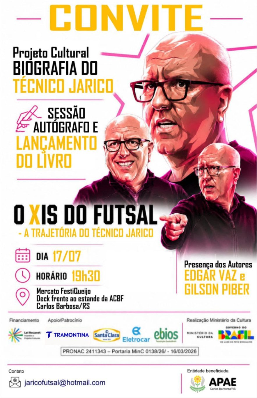 Lançamento da biografia do técnico Jarico